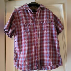 Brother Casual Red and White Plaid Shirt